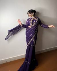 SPECIAL FANCY PARTY WEAR FAUX GEORGETTE LEHENGA SAREE