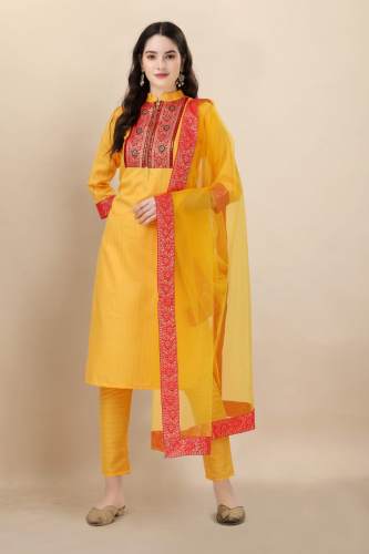 Stylish Cotton Kurti Set With Dupatta 