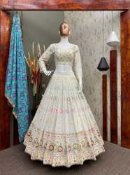 Stylish Georgette Lehenga Choli With Embroidery Work