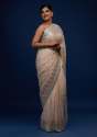 Stylish Georgette Siroshki Work Saree  thumb 4