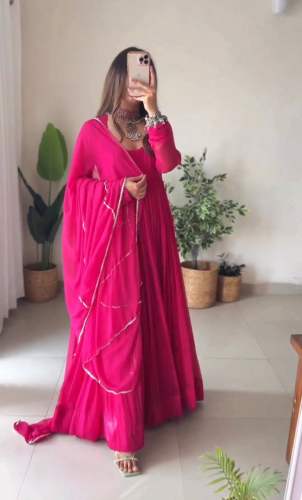 Stylish Heavy Faux Georgette Gown With Dupatta
