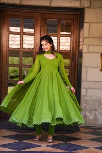 Stylish New Faux Georgette Gown Pant With Dupatta