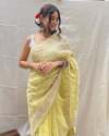 Stylish New Organza Silk Saree With Embroidery Work  thumb 2