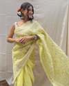 Stylish New Organza Silk Saree With Embroidery Work  thumb 3