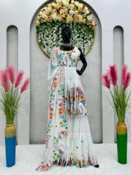 Stylish White color Faux Georgette Sharara Set 