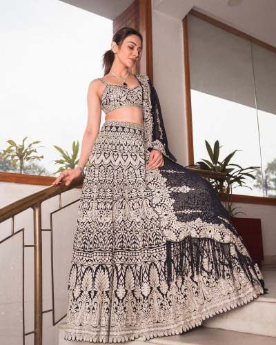  Tafeta Silk Lehenga Choli With Chainstitched work
