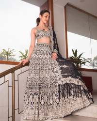  Tafeta Silk Lehenga Choli With Chainstitched work