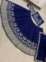 TAFFETA SILK HK-1063 BLUE COLOR LEHENGHA CHOLI thumb 1