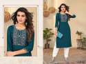 Tesla Rayon with Embroidery work kurti pant thumb 2