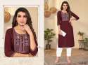 Tesla Rayon with Embroidery work kurti pant thumb 3