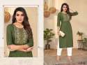 Tesla Rayon with Embroidery work kurti pant thumb 5