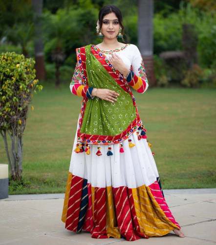 THIS NAVRATRI ROCK WITH THIS PRINTED AND MIRROR WORK LEHENGA CHOLI