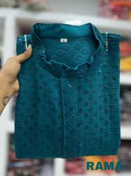 Traditional chikan work men's kurta with payjama 