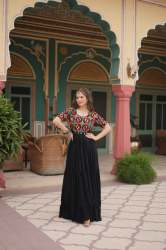 Traditional Reyon Black Color Gown