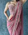 Tranding Faux Georgette Saree With Sequence Work  thumb 1