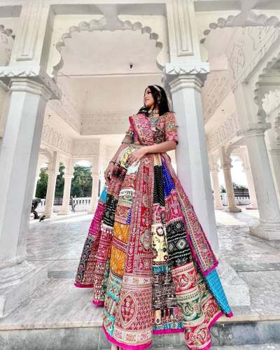 Tranding Heavy Muslin Cotton Embroidery Work Lehenga Choli