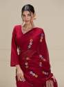 Trandy Heavy Georgette Saree With Sequence Flower Gotta Work  thumb 4