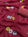 Trandy Heavy Georgette Saree With Sequence Flower Gotta Work  thumb 6
