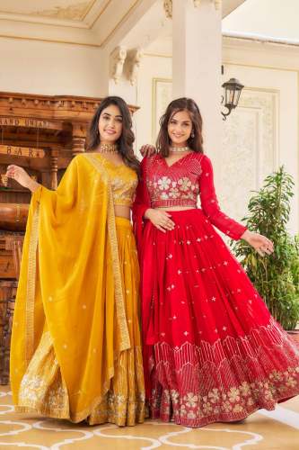 Trendy Heavy Fox Georgette Lehenga Choli With Embroidery Sequence Work