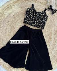 TRENDY KIDS EMBROIDERY VELVET TOP AMD PALAZZO 