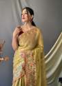 Tussar Silk Saree With Kashmiri Work- ROA517 thumb 4