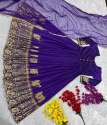 Violet Color Soft Tapeta Embroidered Gown  thumb 7