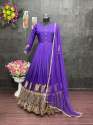 Violet Color Soft Tapeta Embroidered Gown  thumb 8