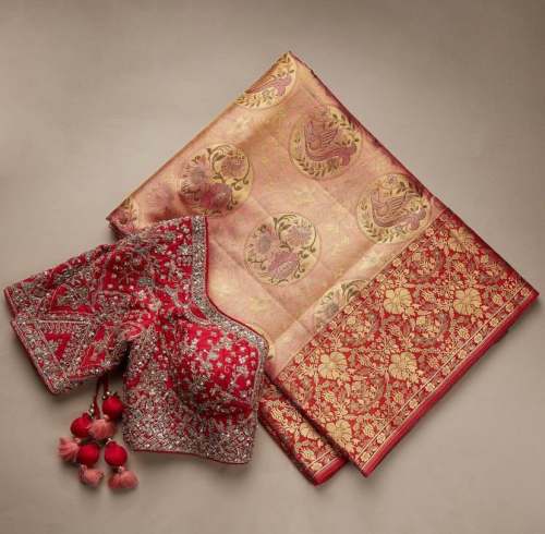 Wedding Wear Banarasi SIlk Saree With Embroidered Work 