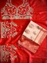 Wedding Wear Banarasi SIlk Saree With Embroidered Work  thumb 5