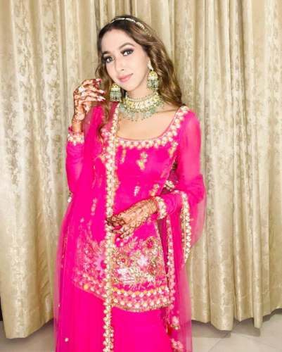 Wedding Wear Faux Georgette Sharara Suit 