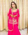 Wedding Wear Faux Georgette Sharara Suit  thumb 1