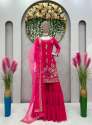 Wedding Wear Faux Georgette Sharara Suit  thumb 3