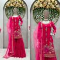 Wedding Wear Faux Georgette Sharara Suit  thumb 6