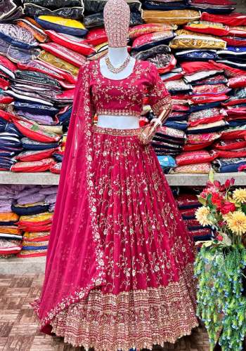 Wedding Wear Faux Georgette Silk Lehenga Choli