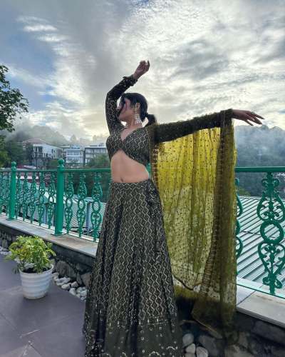 wedding Wear Georgette Lehenga Choli With Sequence & Embroidery Work 
