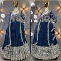 Wedding Wear Heavy Fox Georgette Gown & Dupatta With Embroidery Work  thumb 13