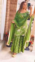 Wedding Wear Heavy Georgette Sharara Suit With Sequence Work 