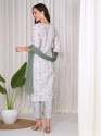 White Color Chanderi viscose Kurti Pant Set  thumb 4