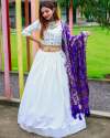 White Color Cotton Lehenga Choli 