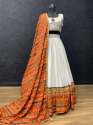 White Color Fiyona Digital Printed Lehenga Choli thumb 5