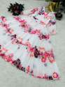 White color Flower Printed Georgette Gown With Ruffle Work  thumb 9