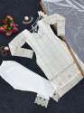 White Color Foux Georgette Embroidery Kurti Pant With Dupatta thumb 10