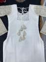 White Color Foux Georgette Embroidery Kurti Pant With Dupatta thumb 11