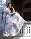 White Color Georgette Anarkali Gown Pant & Dupatta thumb 6