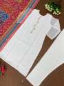 White Color Georgette Kurti Pant With Beautiful Dupatta thumb 5