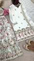 White Color Heavy Georgette Sharara Suit thumb 3