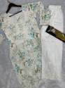 White Color Muslin Printed Kurti & Pant With Cotton Thread Work  thumb 3