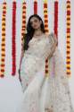 White Color Premium Organza Silk Saree  thumb 5