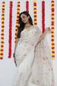 White Color Premium Organza Silk Saree  thumb 6
