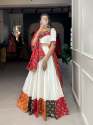 White Color Pure Cotton Navratri Lehenga Choli thumb 2